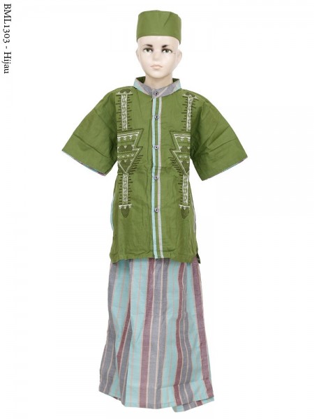 BML1303 (7-12) Baju Koko Anak Celana Sarung 