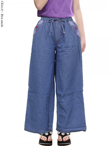 CKA127 Celana Kulot Jeans Anak Tanggung